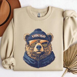 Vintage Chicago Football Sweatshirt, Trendy Fan Gifts, Game Day Apparel